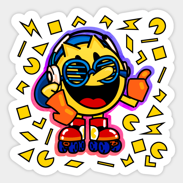 Radical Pac-Man Sticker by JPenfieldDesigns